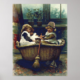 Vintage Children Colour Poster