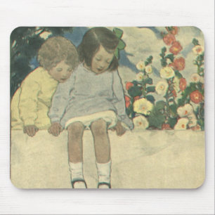 Vintage Children, Garden Wall Jessie Willcox Smith Mouse Pad