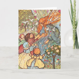 Vintage - Children Greet Fairy, Card