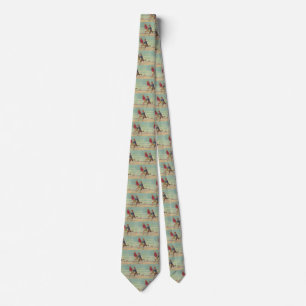 Vintage Children Running to School Carrying Books Tie