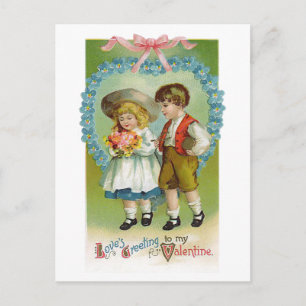 Vintage Children Valentine Postcard