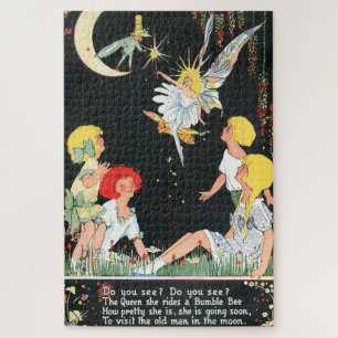 Vintage Children with Fairy Queen Jigsaw Puzzle