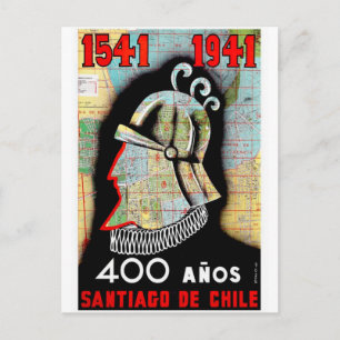 Vintage Chile Santiago Travel Postcard