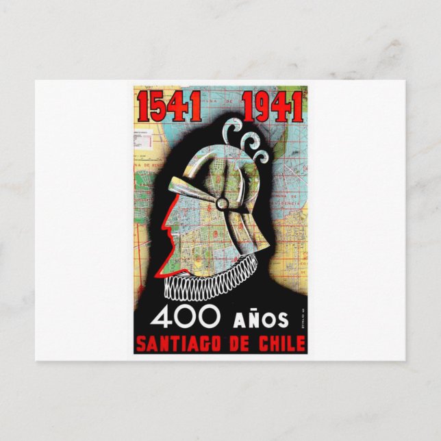 Vintage Chile Santiago Travel Postcard (Front)