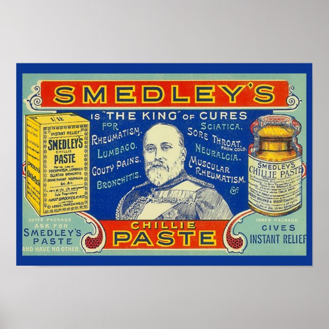 Vintage Chilli Cure! Smedley's Chillie Paste c 190 Poster (Front)