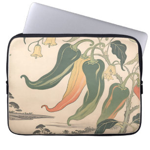 Vintage Chilli Pepper Illustration Laptop Sleeve