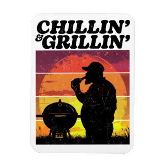 Vintage Chillin’ & Grillin’ Distressed Flex Magnet