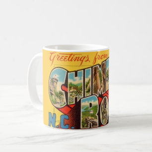 Vintage Chimney Rock NC Postcard Coffee Mug