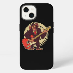 Vintage Chimpanzee Guitar Player Graphic iPhone 13 Case