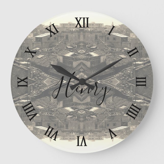 Vintage China Canton city Large Clock (Front)
