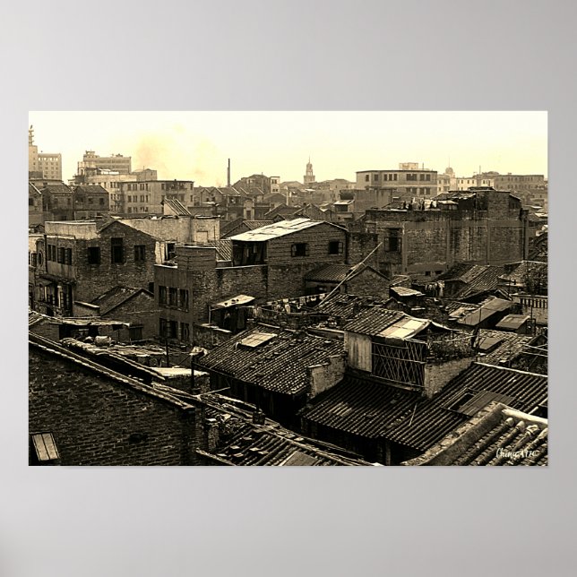 Vintage china Canton city Poster (Front)