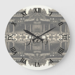 Vintage China Canton Foshan ancestral temple Large Clock