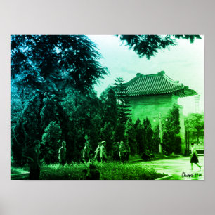 Vintage China Canton martyrs parc Poster