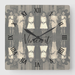 Vintage China Changsha childcare Canvas Print Square Wall Clock