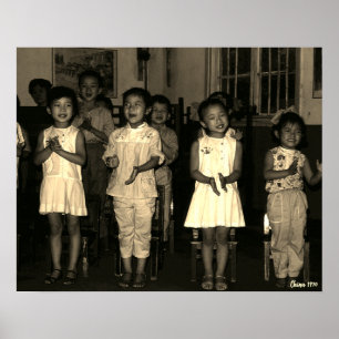 Vintage China Changsha childcare Poster