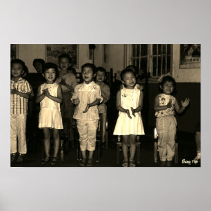 Vintage China Changsha childcare Poster