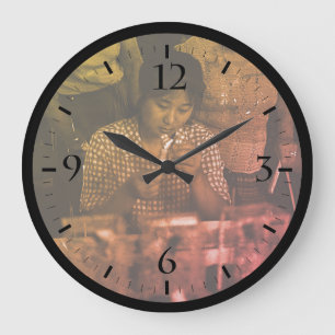 Vintage China Guilin doll coloured with rice paste Large Clock