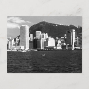 Vintage China Hong Kong bay Skyscrapers view Postcard
