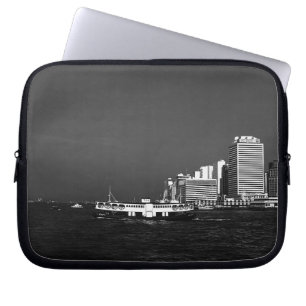 Vintage China Hong Kong boat skyscraper sea Post Laptop Sleeve