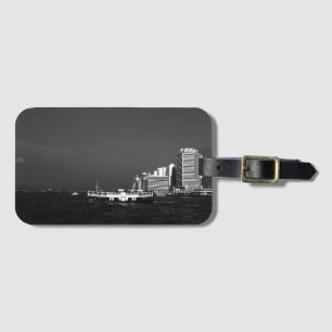 Vintage China Hong Kong boat skyscraper ​​sea Post Luggage Tag