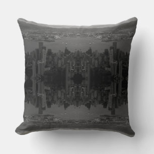 Vintage China Hong Kong City Skyscrapers overview Cushion