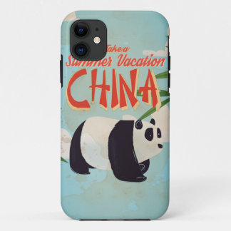 Vintage China Panda Vacation Poster iPhone 11 Case
