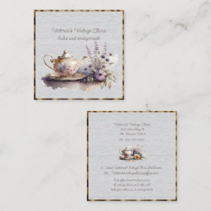 Vintage China Seller and Consignment Shop Square B Business Card