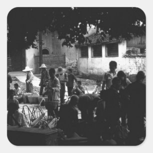 Vintage China Yangshuo market 1970 Square Sticker