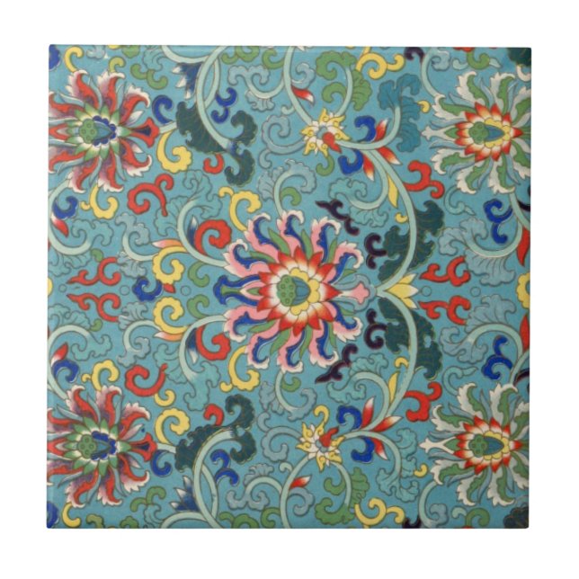 Vintage Chinese Art Ceramic Tile (Front)