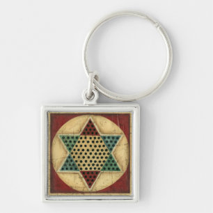 Vintage Chinese Chequerboard by Ethan Harper Key Ring