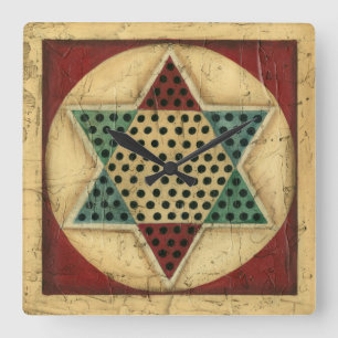 Vintage Chinese Chequerboard by Ethan Harper Square Wall Clock