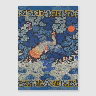 Vintage Chinese Crane Pattern: Imperial Blue