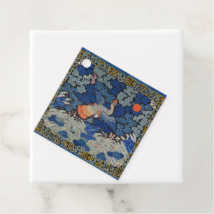 Vintage Chinese Crane Pattern: Imperial Blue Favour Tags