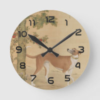 Vintage Chinese Greyhound Dog & Bird Art