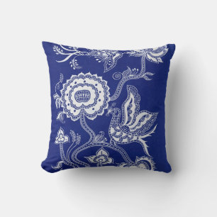 Vintage Chinese Indigo Batik Cushion