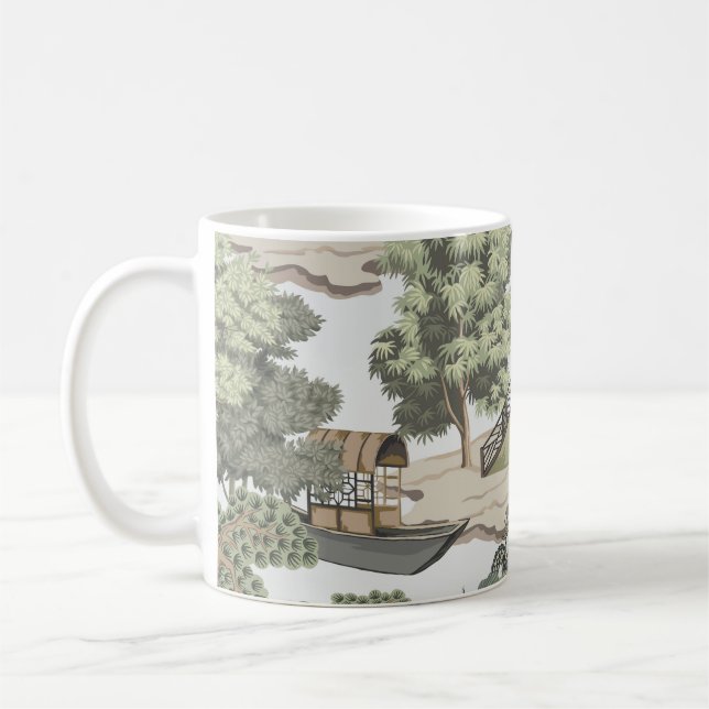 Vintage Chinese landscape seamless pattern. Chinoi Coffee Mug (Left)
