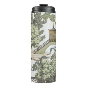 Vintage Chinese landscape seamless pattern. Chinoi Thermal Tumbler
