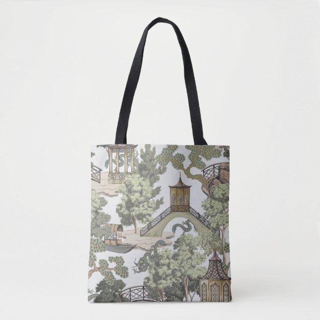 Vintage Chinese landscape seamless pattern. Chinoi Tote Bag (Front)