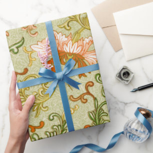 Vintage Chinese Ornament Jones Flowers   Wrapping Paper