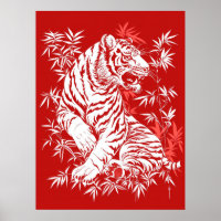 Vintage Chinese Papercut Poster - Tiger 2