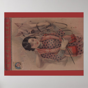 Vintage Chinese postcard poster