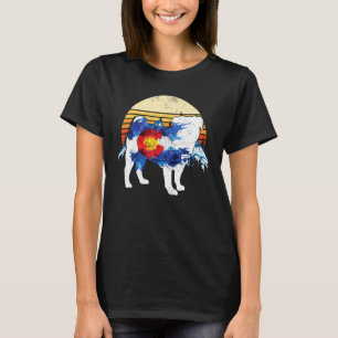 Vintage Chinese Pug Dog Colorado Flag Sunset Retro T-Shirt