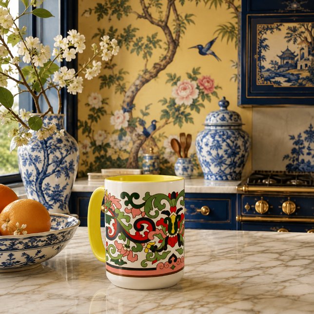 Vintage Chinese Scrolling Foliage Mug (Creator Uploaded)