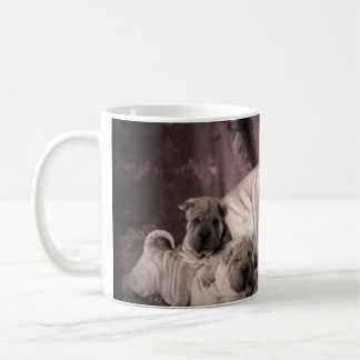 Vintage Chinese Shar Pei Wrinkles, Puppy Dogs Coffee Mug