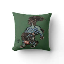 Vintage Chinese Shi Lion on Hunter Green