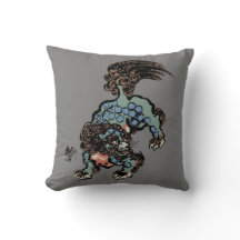 Vintage Chinese Shi Lion on Medium Grey