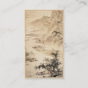 Vintage Chinese Sumi-e painting landscape scenery Business Card
