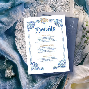 Vintage Chinoiserie Antique Frame Weddomg Details Enclosure Card