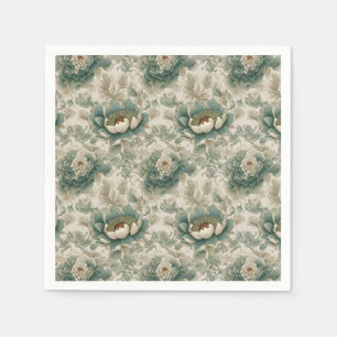 Vintage Chinoiserie Floral Seamless Pattern Napkin