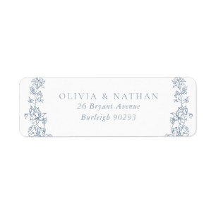 Vintage Chinoiserie Floral Wedding Return Address Return Address Label